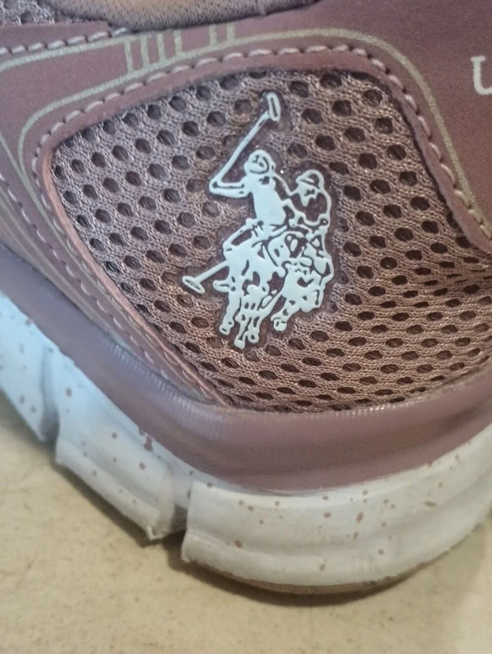 U.S. Polo Assn. Women's Dusty Pink Mesh Lace-Up Sneakers Size 7 Gym Workout Run